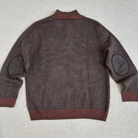 James Tattersall Pullover Sweater 1/4 Zip Brown Wool Blend Size XL - Picture 3 of 8